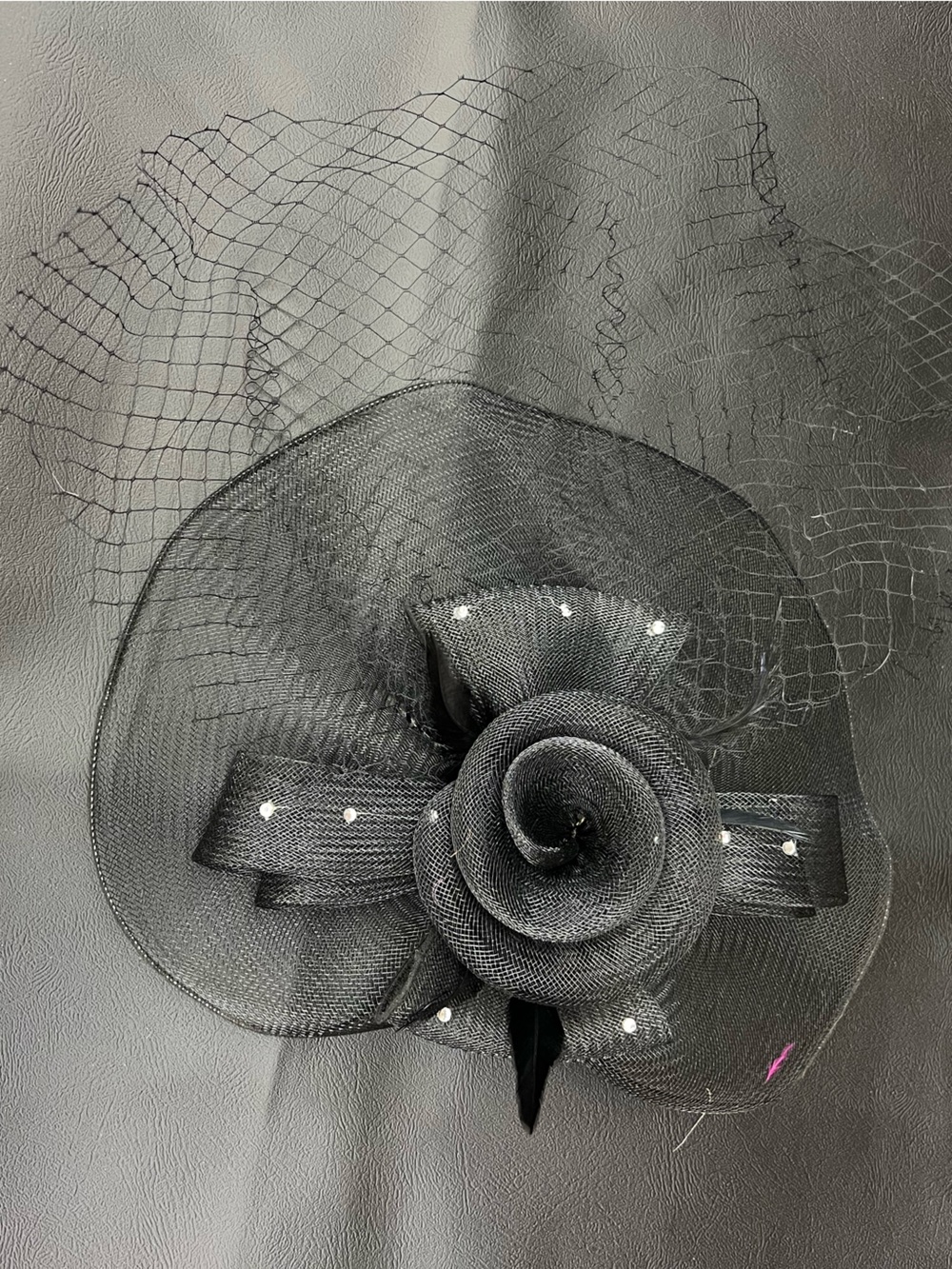 Elegant Black Women's Fascinator Hat with Rose Accent